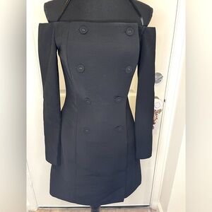 “Cary” BCBG off-the-shoulder black dress NWT size XS